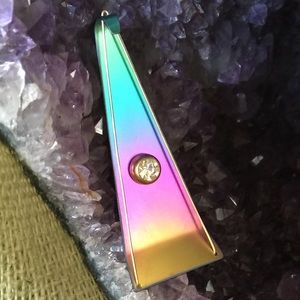 VIntage  Niobium and Austrian Crystal  brooch